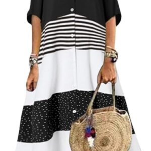 Print Long Dresses with Buttons