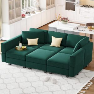 Belffin Modular Velvet Sectional Sofa with Chaise