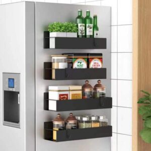 Metal 4 Pack Magnetic Spice Storage Rack
