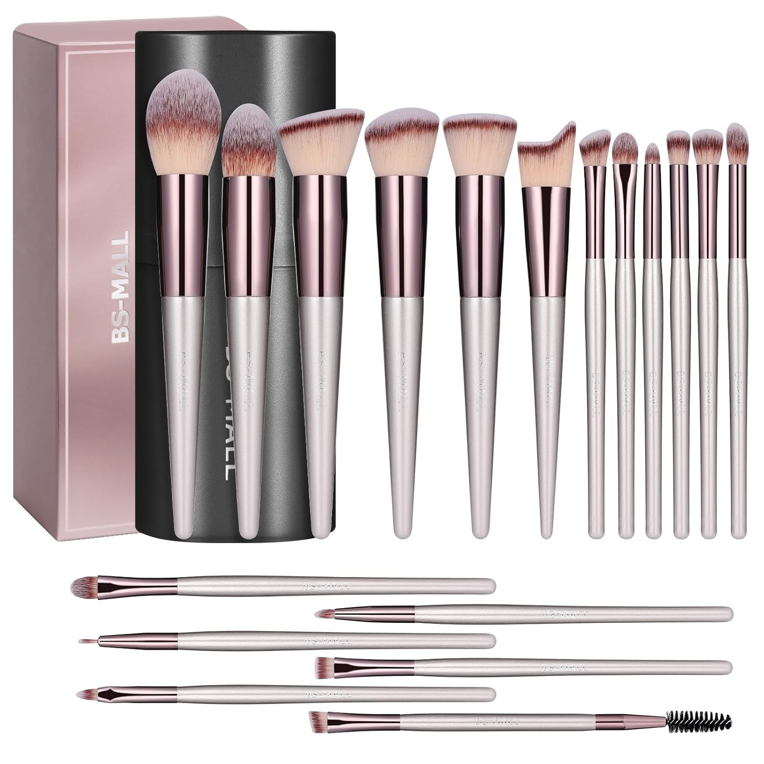 BS-MALL Makeup Brush Set 18 Pcs Premium Synthetic Foundation
